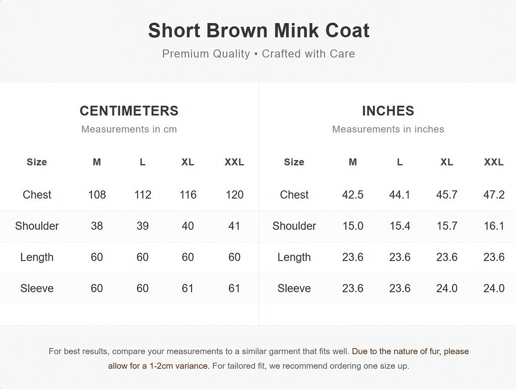 Short Coffee Mink Jacket