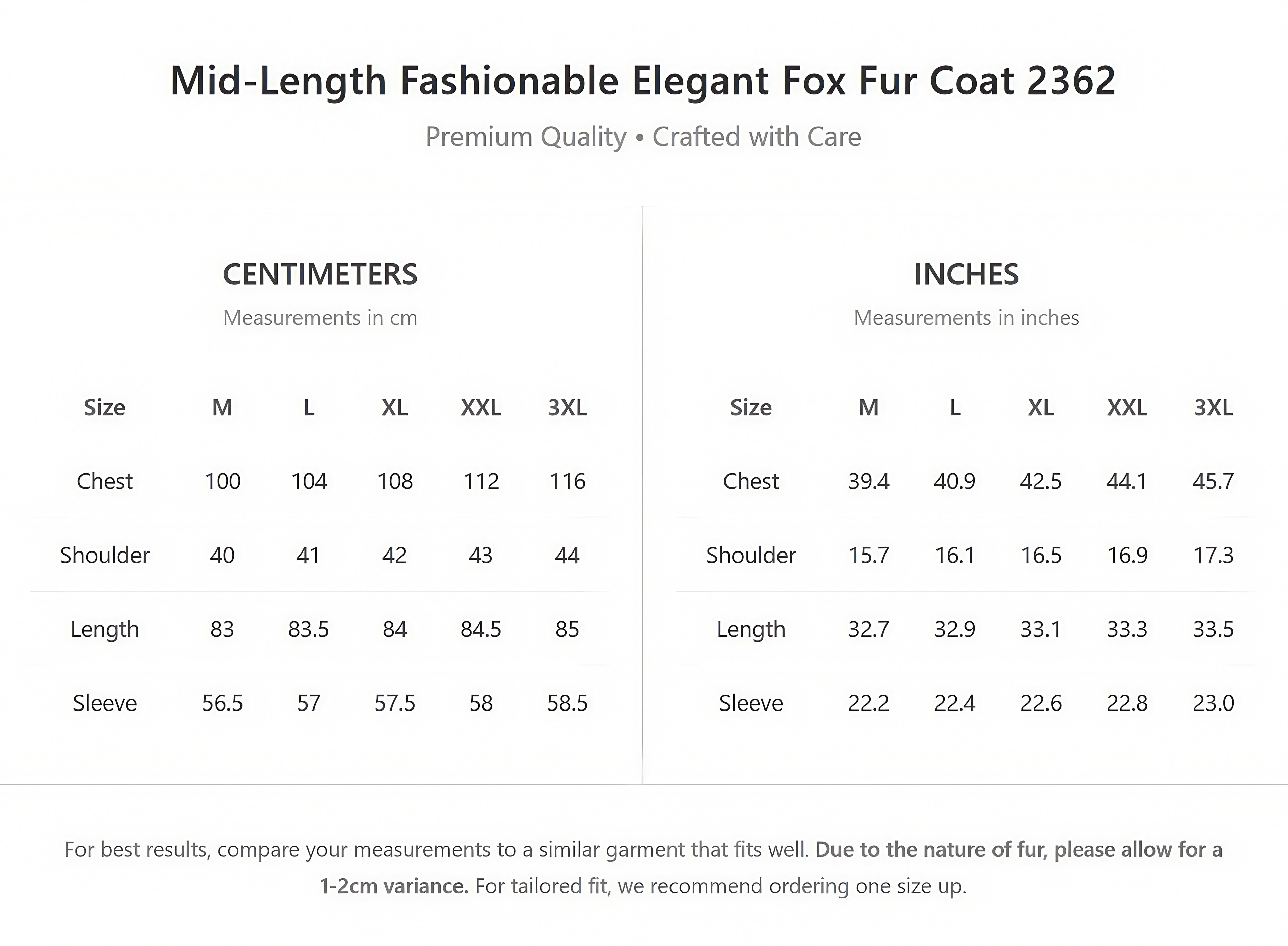 Mid-length fashionable and elegant fox fur coat (2362)
