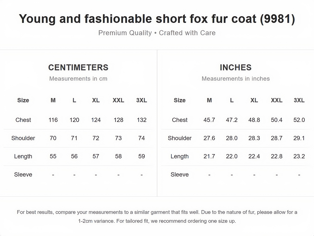 Young and fashionable short fox fur coat (9981)