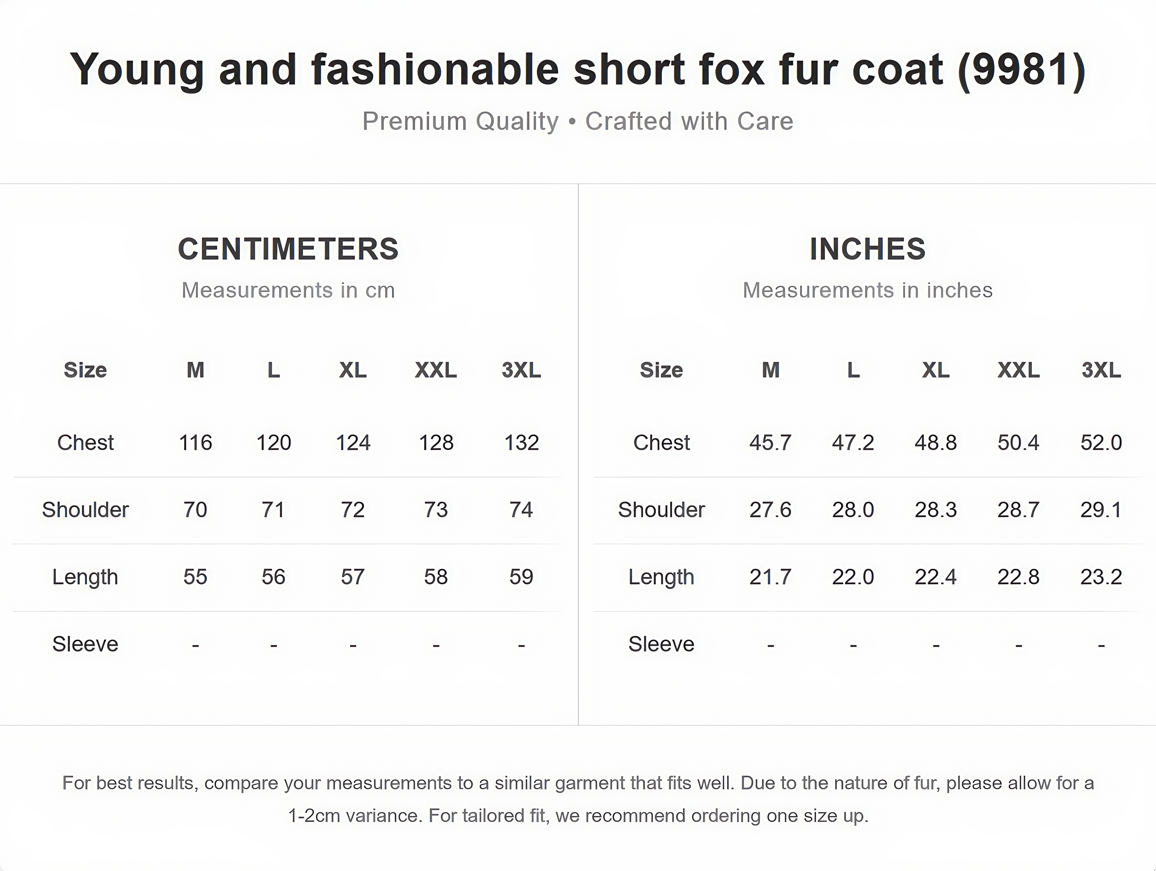 Young and fashionable short fox fur coat (9981)