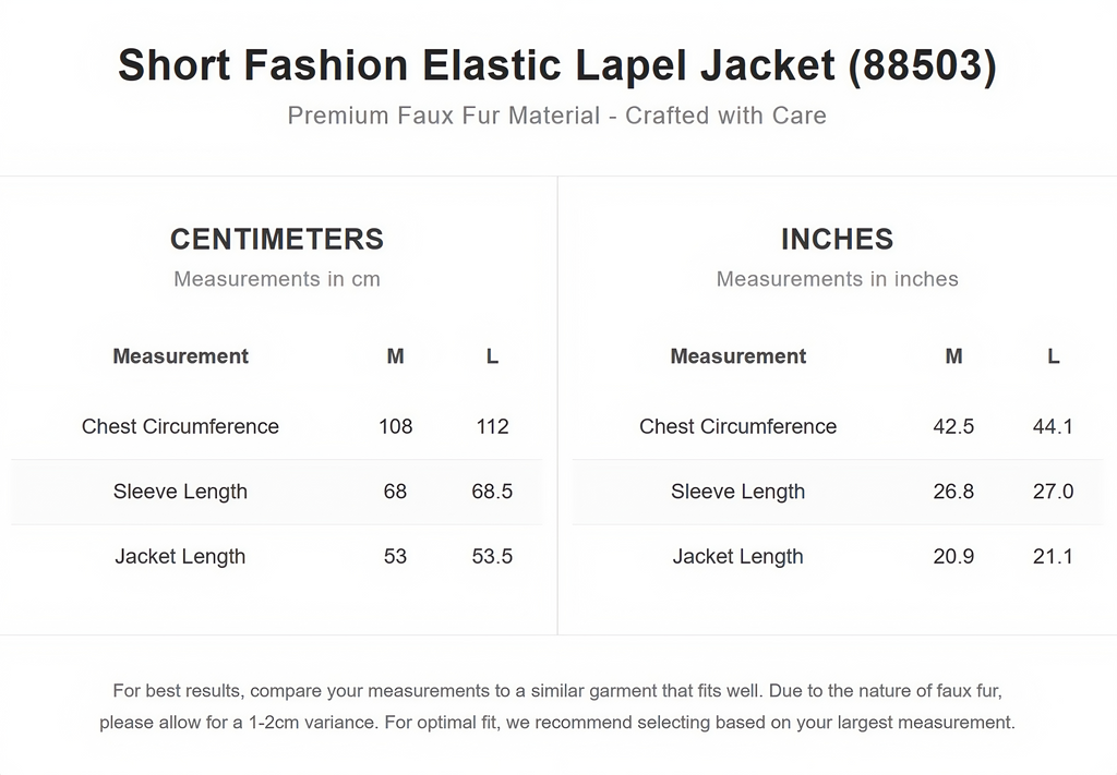 Short Fashion Elastic Lapel Jacket (88503)
