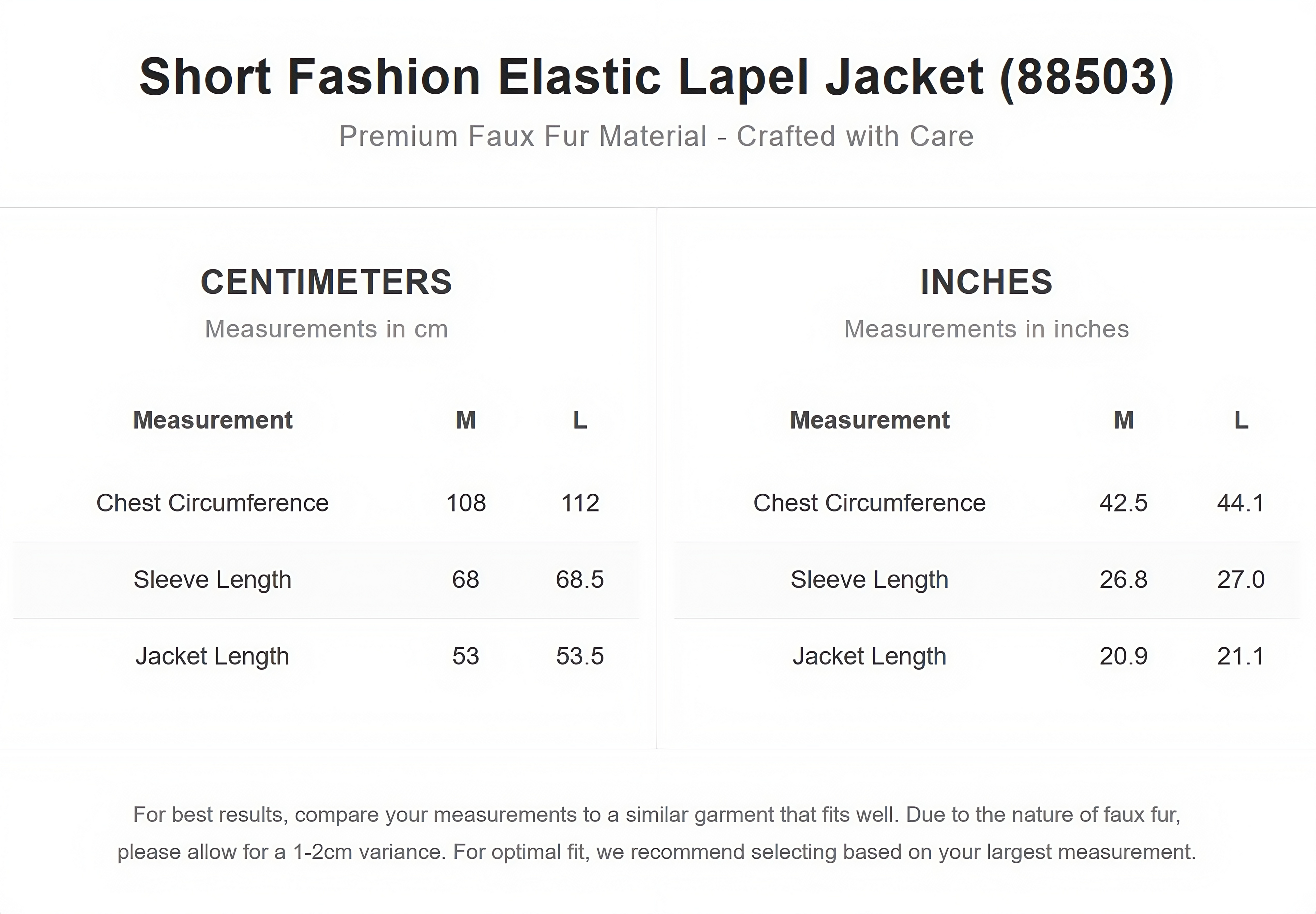 Short Fashion Elastic Lapel Jacket (88503)