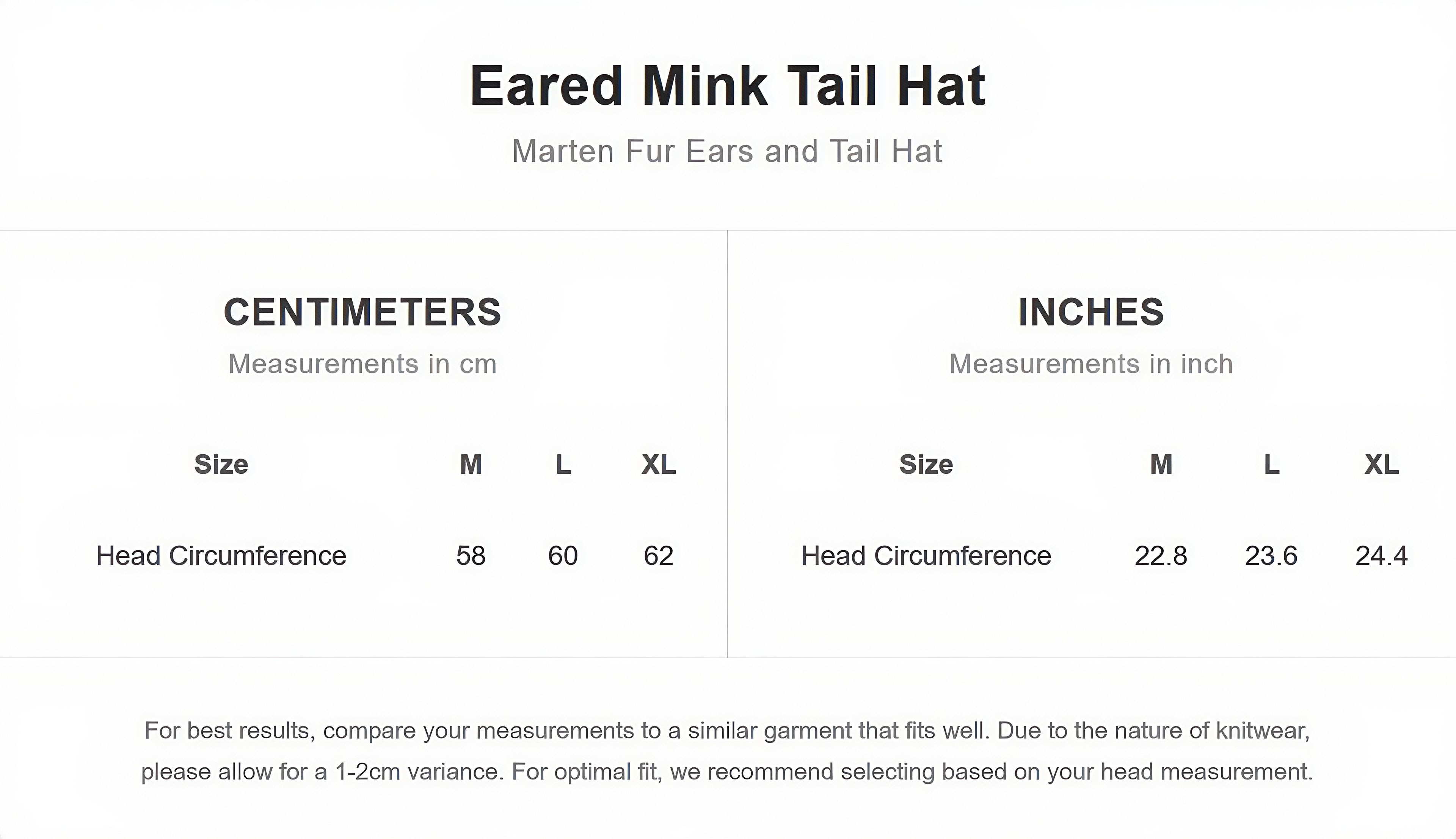 Eared Mink Tail Hat