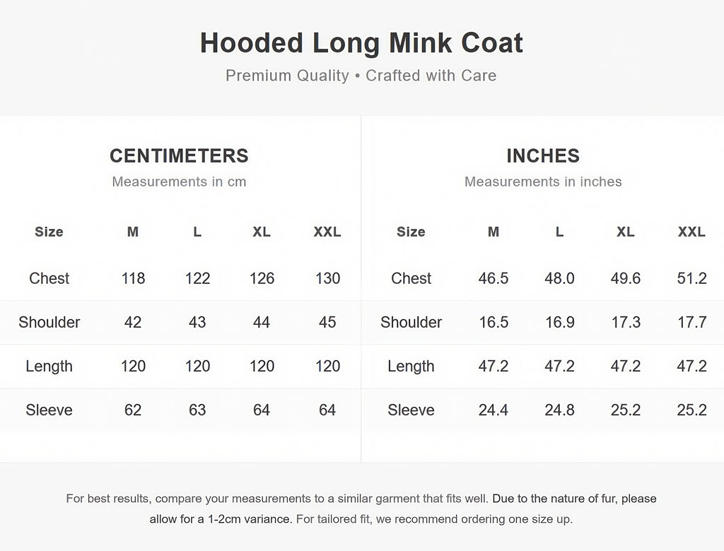 Hooded long mink coat in silvery blue