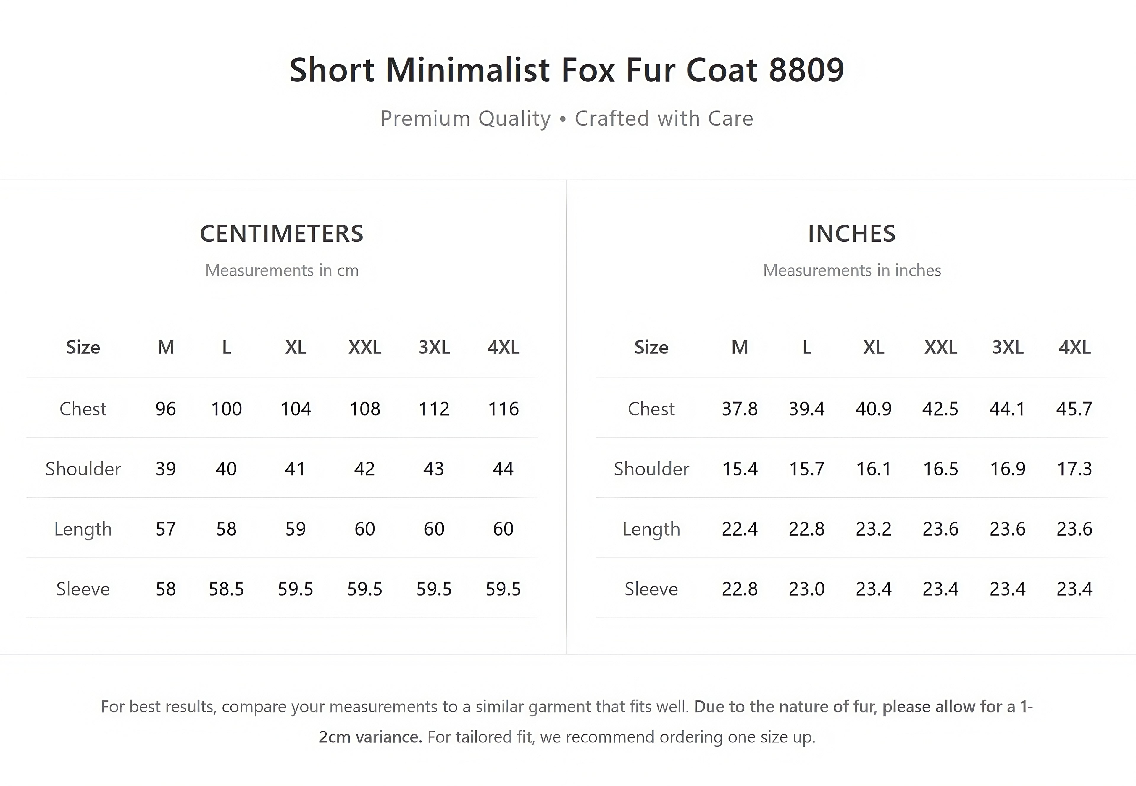 Short Simple Fox Fur Coat (8809)