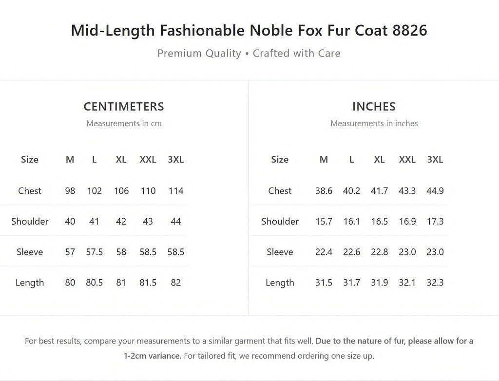 Mid-length fashionable noble fox fur coat (8826)