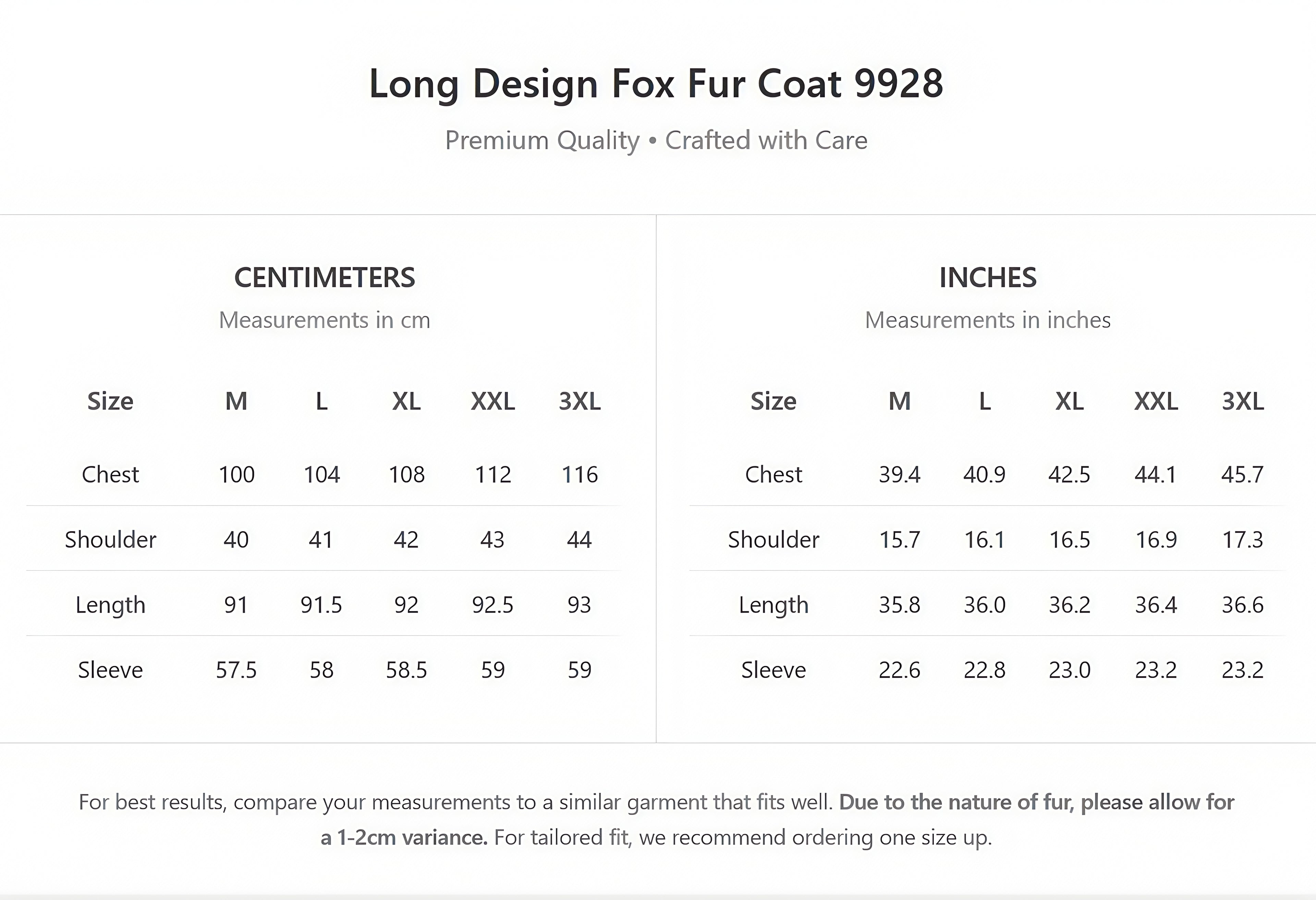 Long Design Fox Fur Coat (9928)