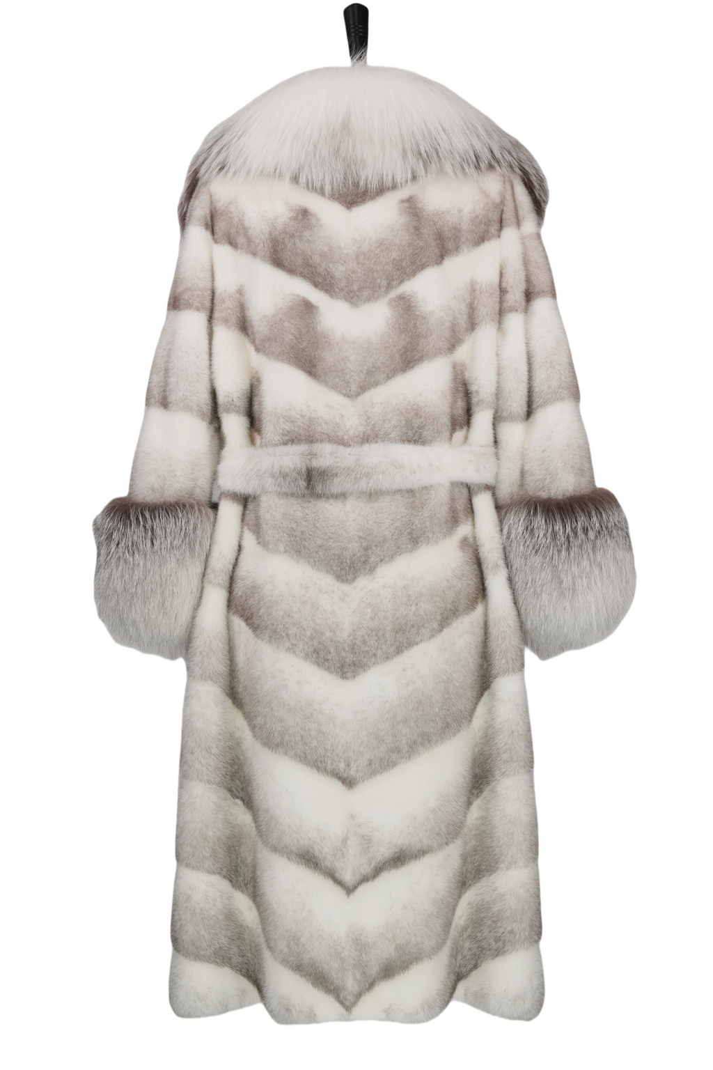 Oversized Fox Collar Mink Long Coat