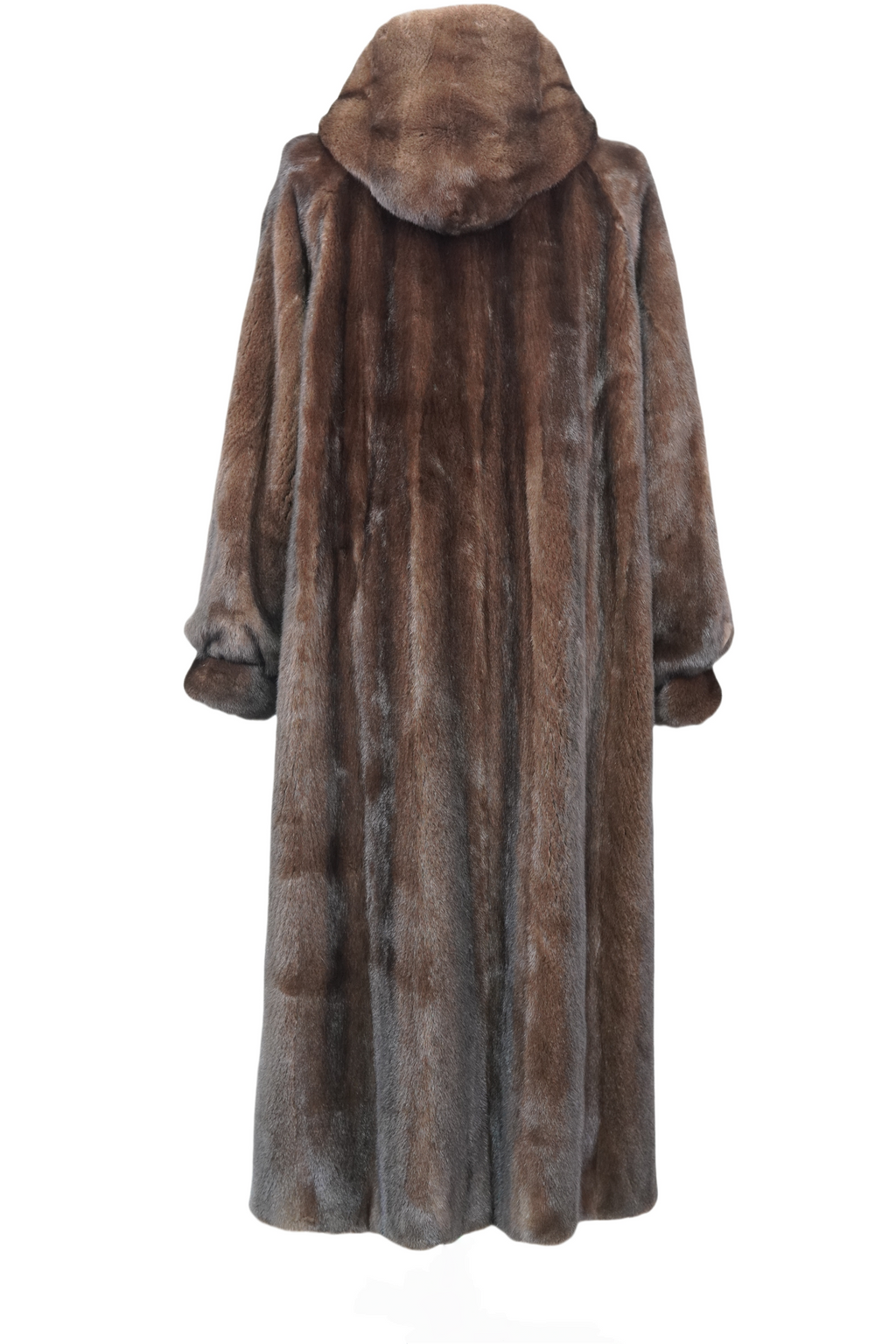 Hooded Long Coffee-colored Mink coat
