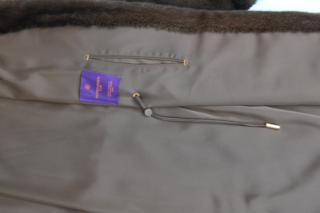 Hooded Long Coffee-colored Mink coat