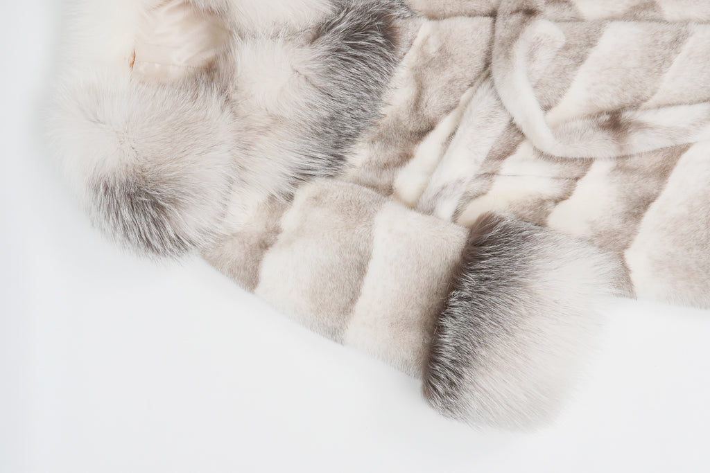 Oversized Fox Collar Mink Long Coat