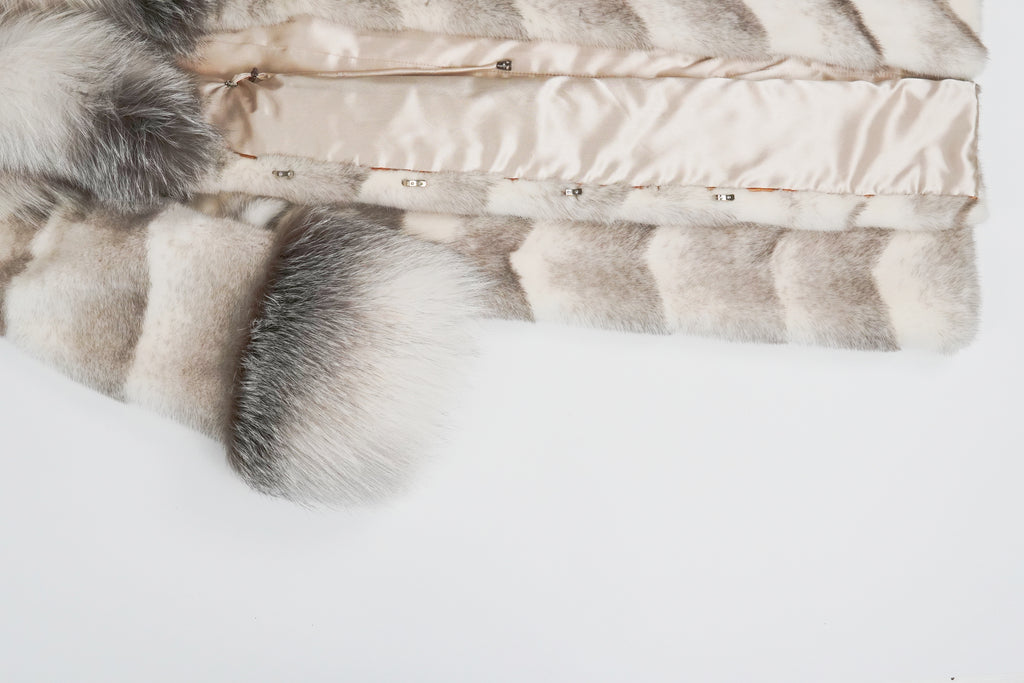 Oversized Fox Collar Mink Long Coat