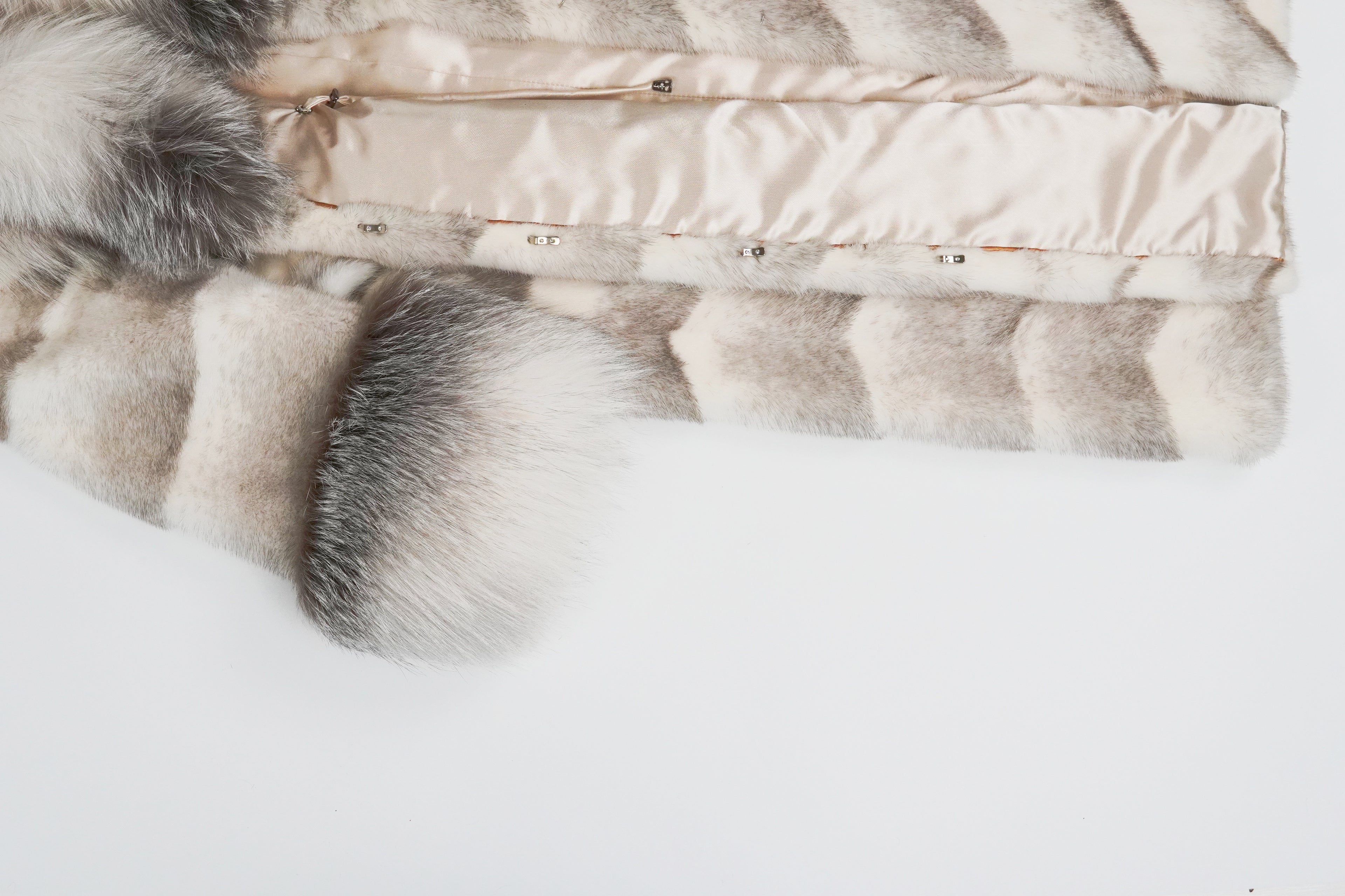 Oversized Fox Collar Mink Long Coat