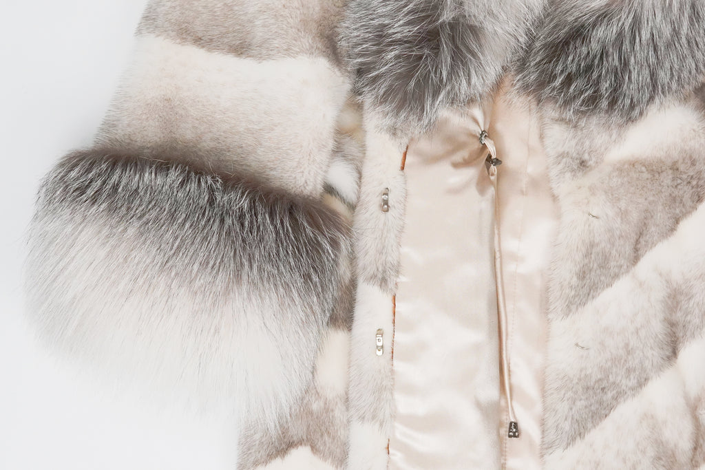 Oversized Fox Collar Mink Long Coat