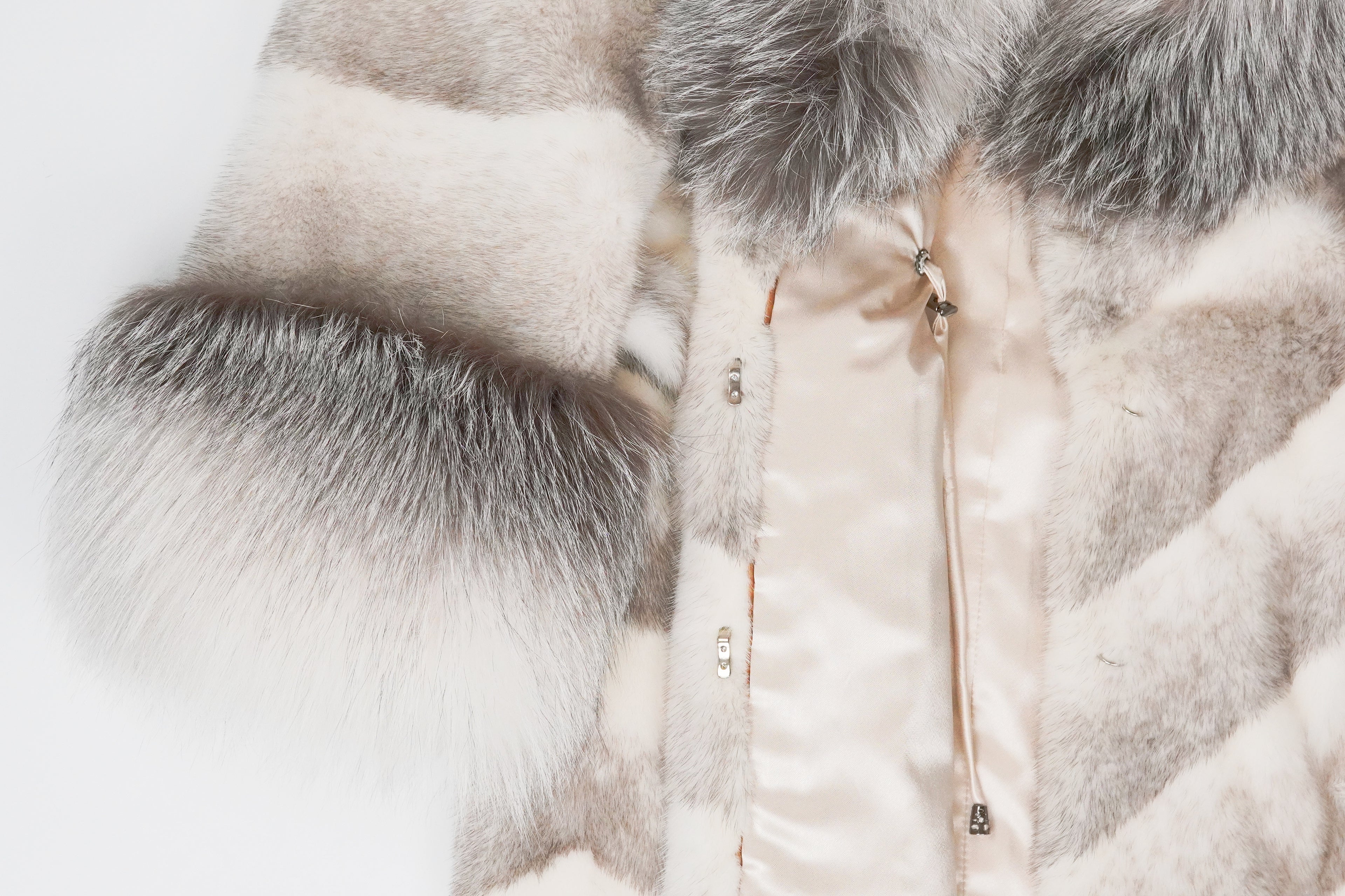 Oversized Fox Collar Mink Long Coat