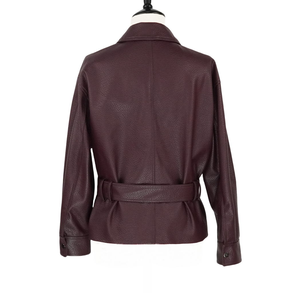 Short Fashion Slimming Faux Leather Jacket(25588)