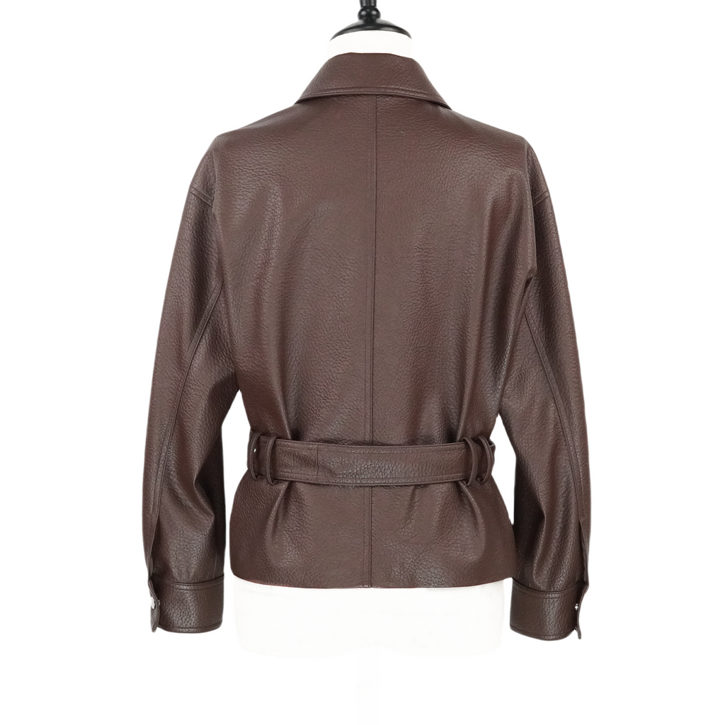 Short Fashion Slimming Faux Leather Jacket(25588)