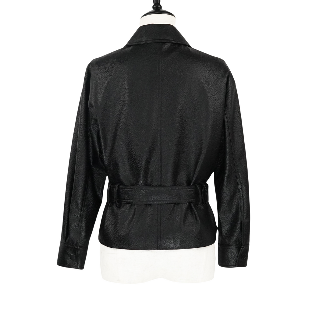 Short Fashion Slimming Faux Leather Jacket(25588)