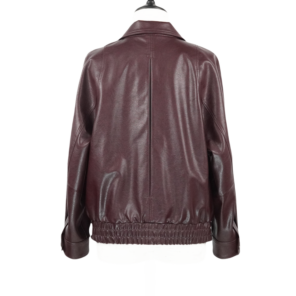 Short Casual Faux Leather Jacket (88375)