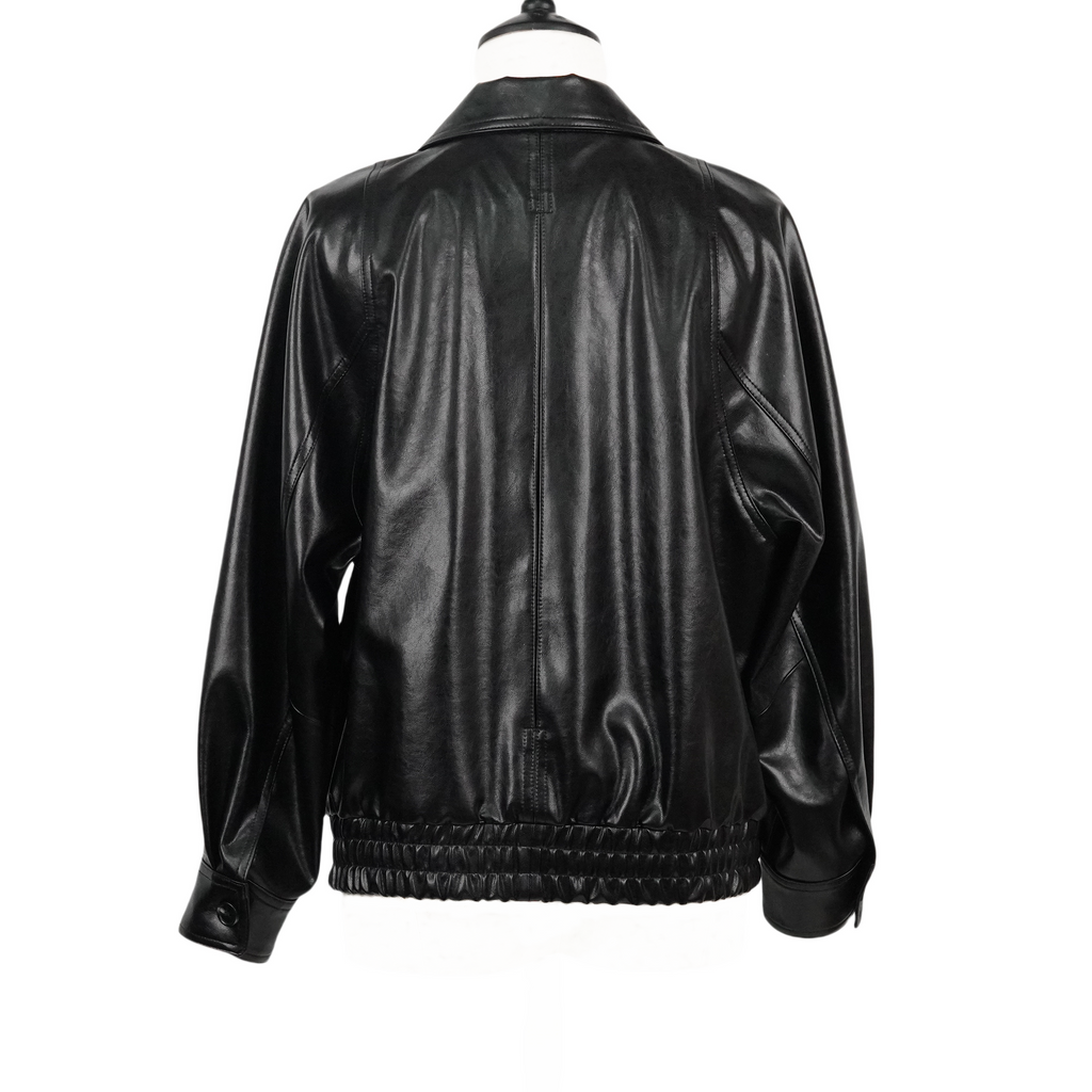 Short Casual Faux Leather Jacket (88375)