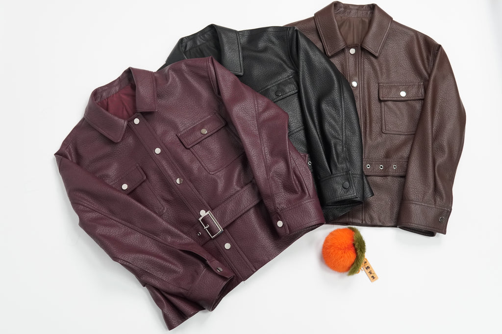 Short Fashion Slimming Faux Leather Jacket(25588)