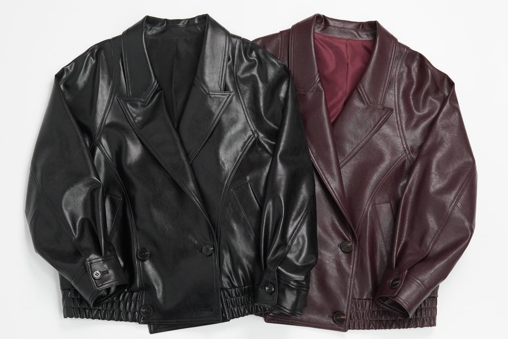 Short Casual Faux Leather Jacket (88375)