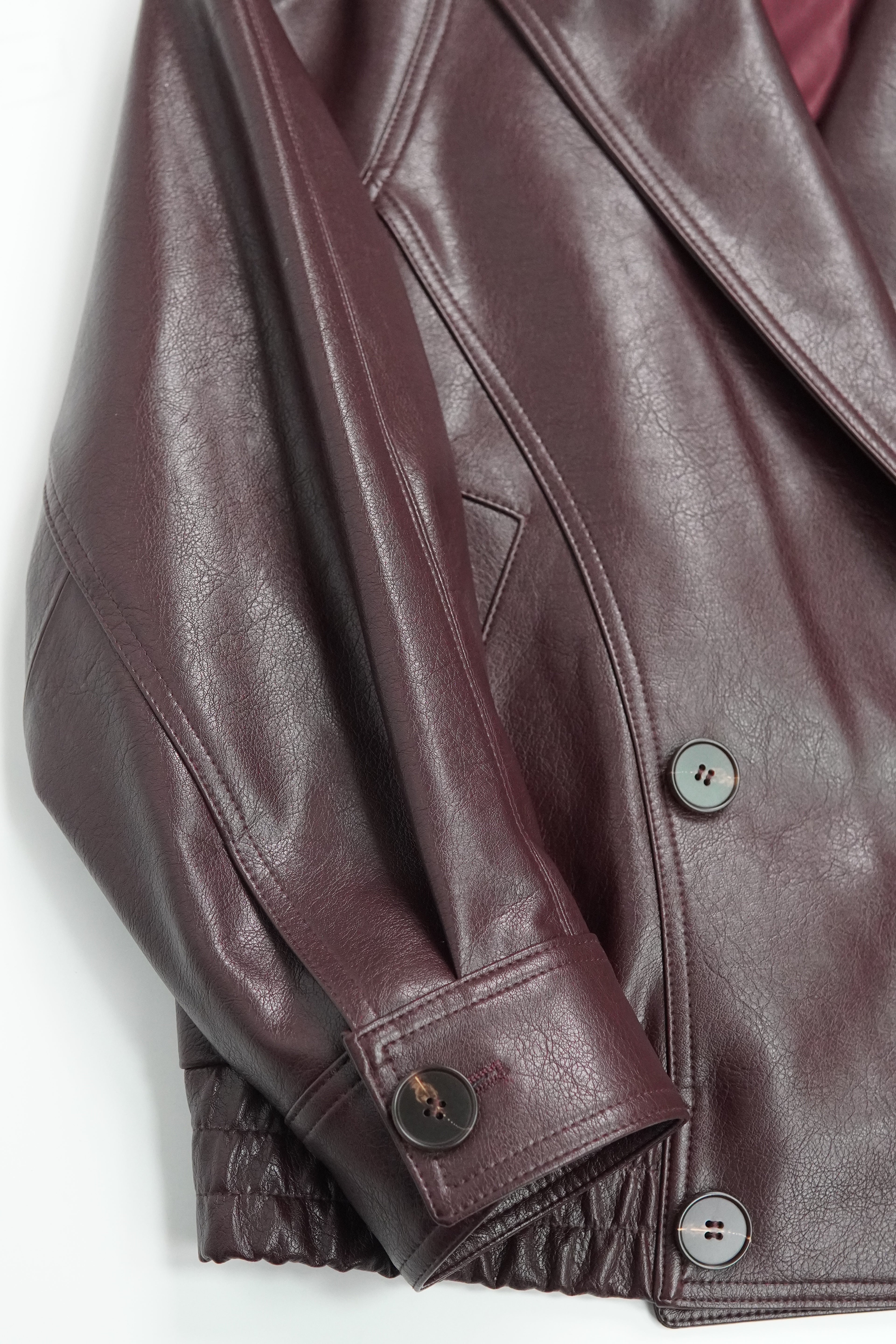 Short Casual Faux Leather Jacket (88375)