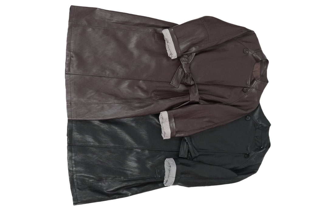 Fashion Minimalist Faux Leather coat (25591)