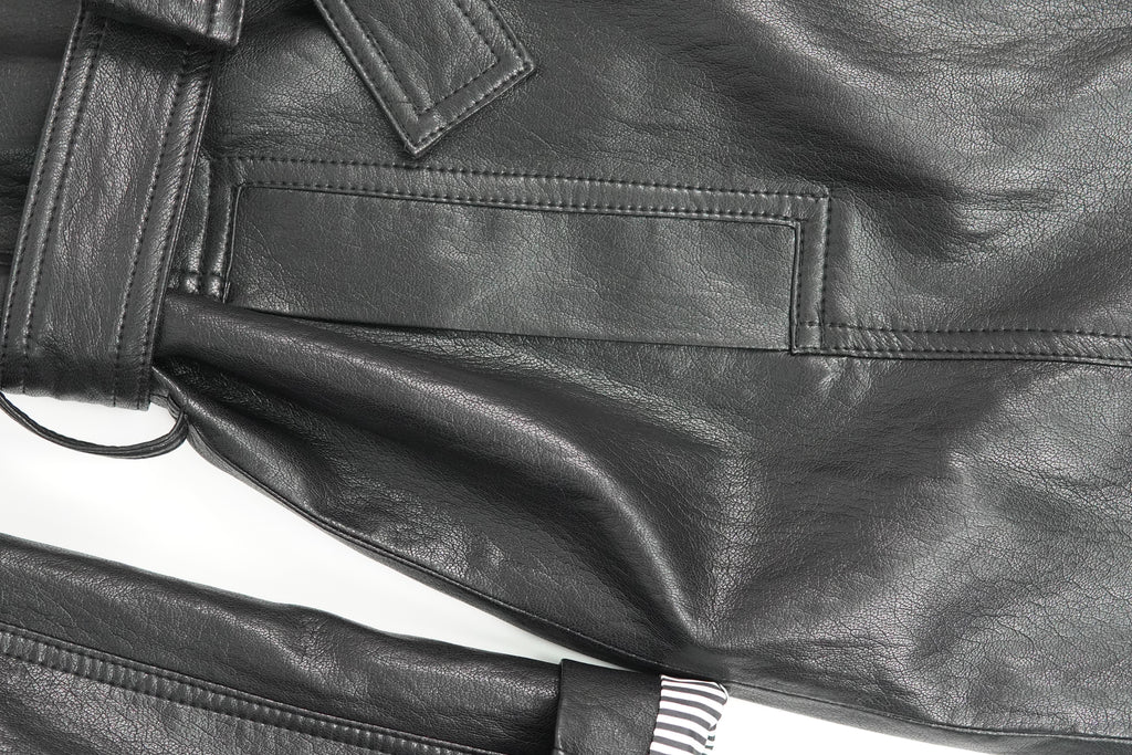 Fashion Minimalist Faux Leather coat (25591)