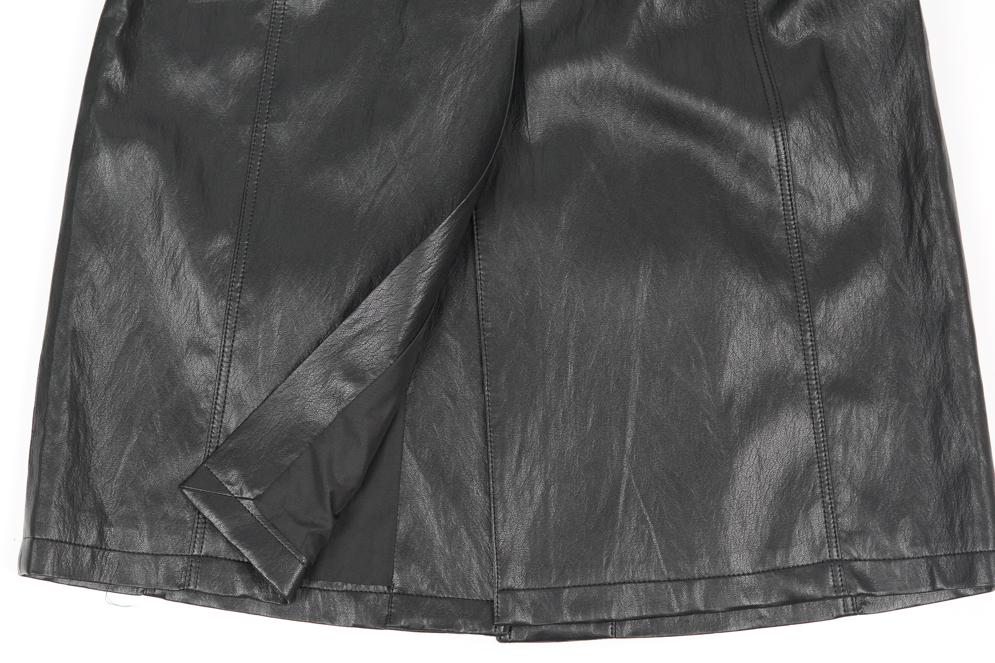 Fashion Minimalist Faux Leather coat (25591)