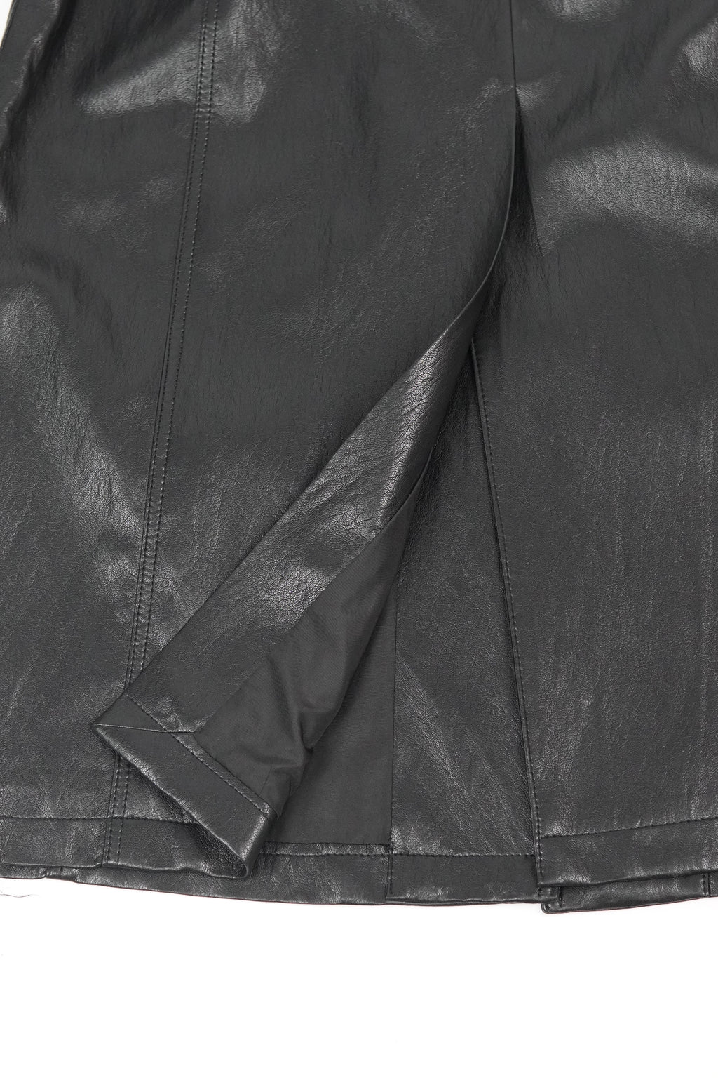 Fashion Minimalist Faux Leather coat (25591)