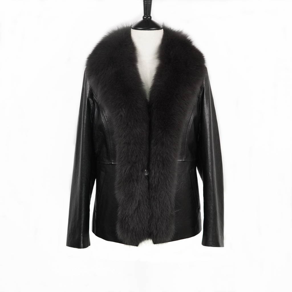 Short Slim Fox Fur Coat (9922)