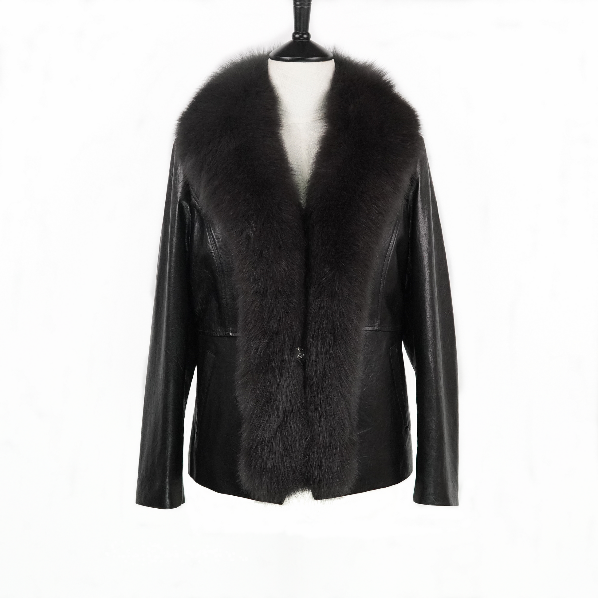 Short Slim Fox Fur Coat (9922)