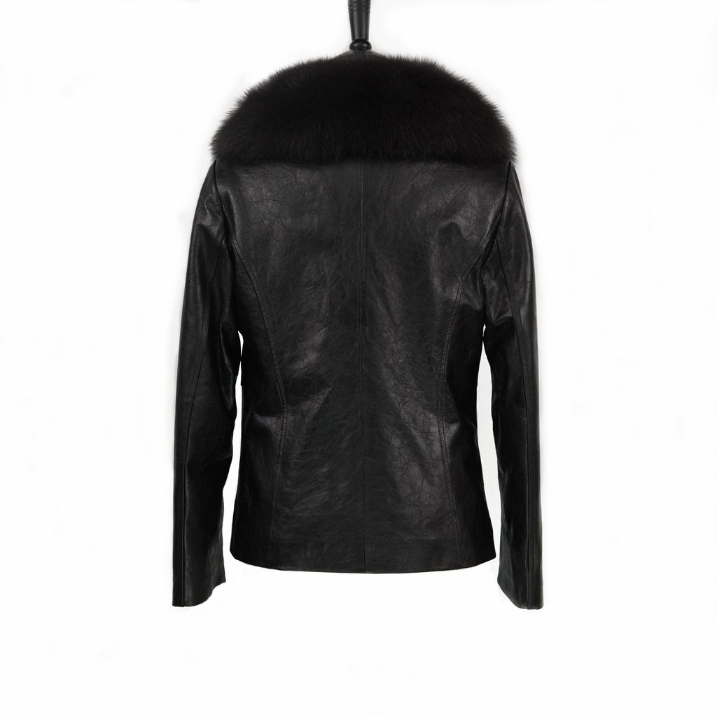 Short Slim Fox Fur Coat (9922)