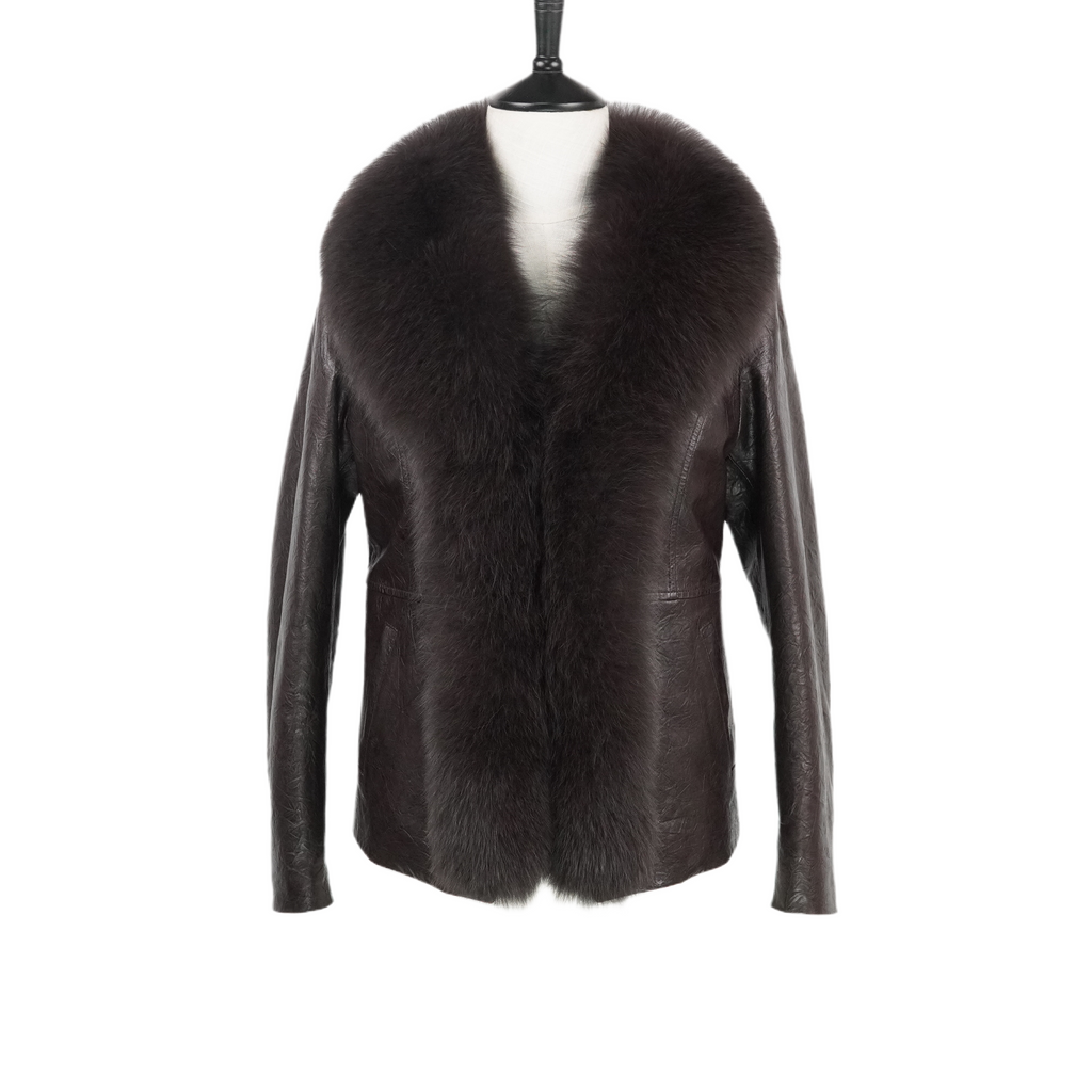 Short Slim Fox Fur Coat (9922)