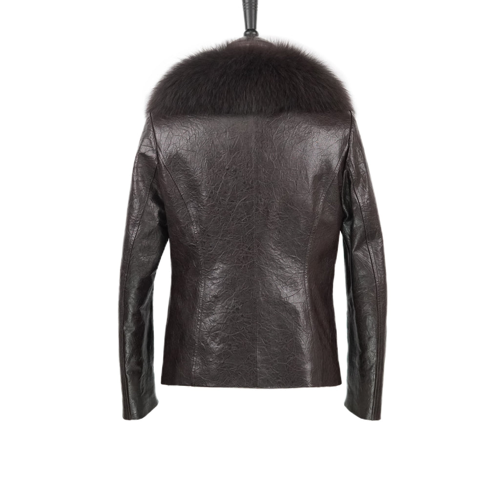 Short Slim Fox Fur Coat (9922)