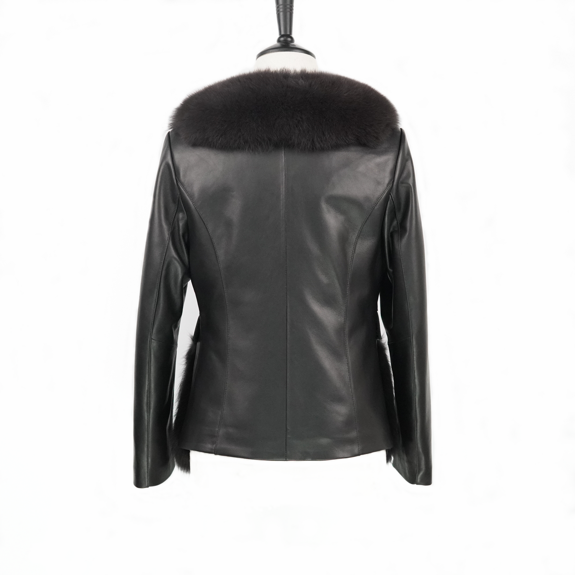 Short Simple Fox Fur Coat (8809)