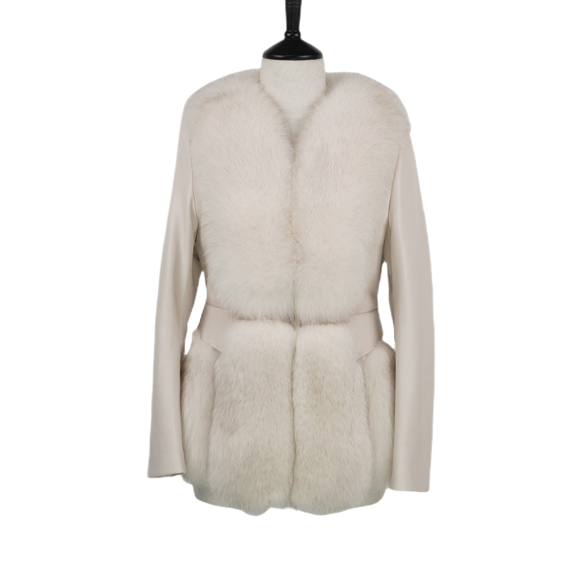 Short Simple Fox Fur Coat (8809)