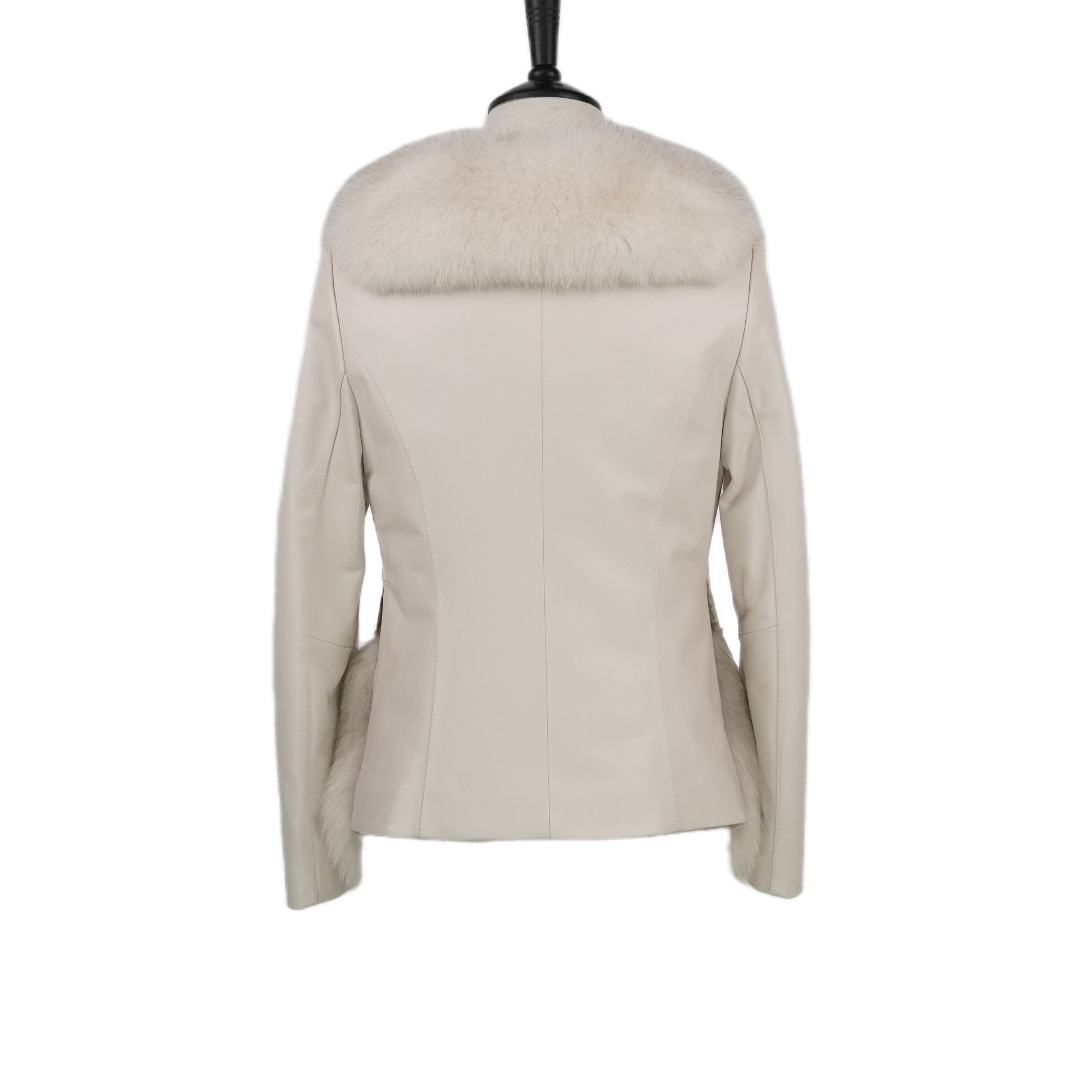 Short Simple Fox Fur Coat (8809)