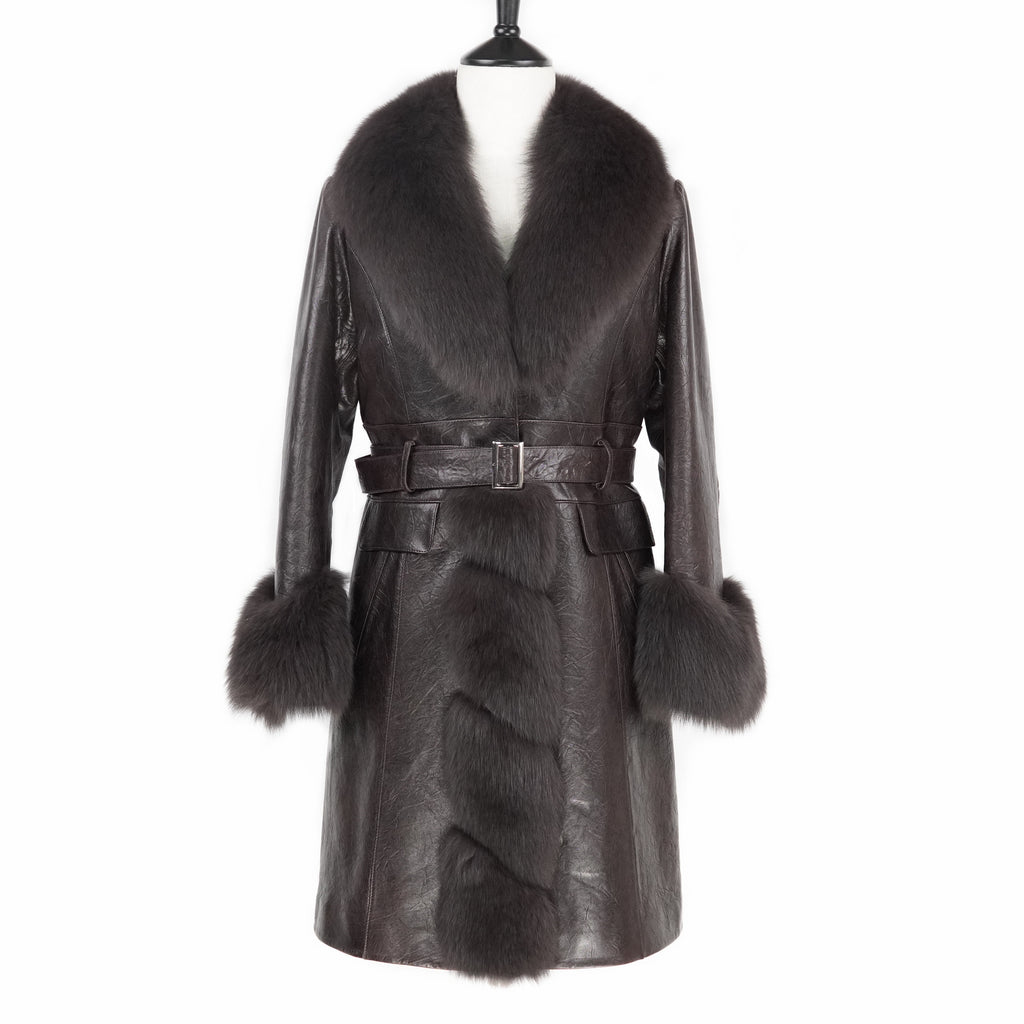 Long Design Fox Fur Coat (9928)