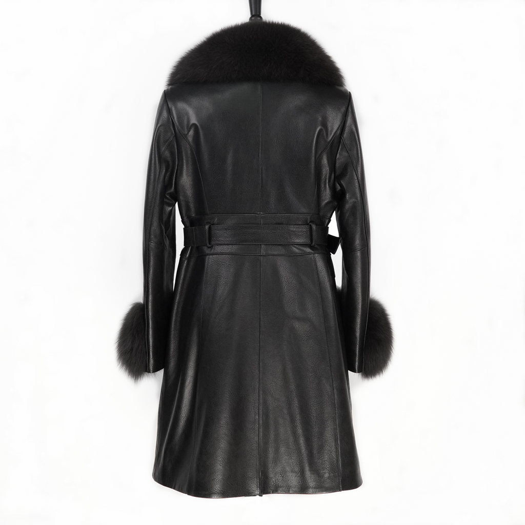 Long Design Fox Fur Coat (9928)