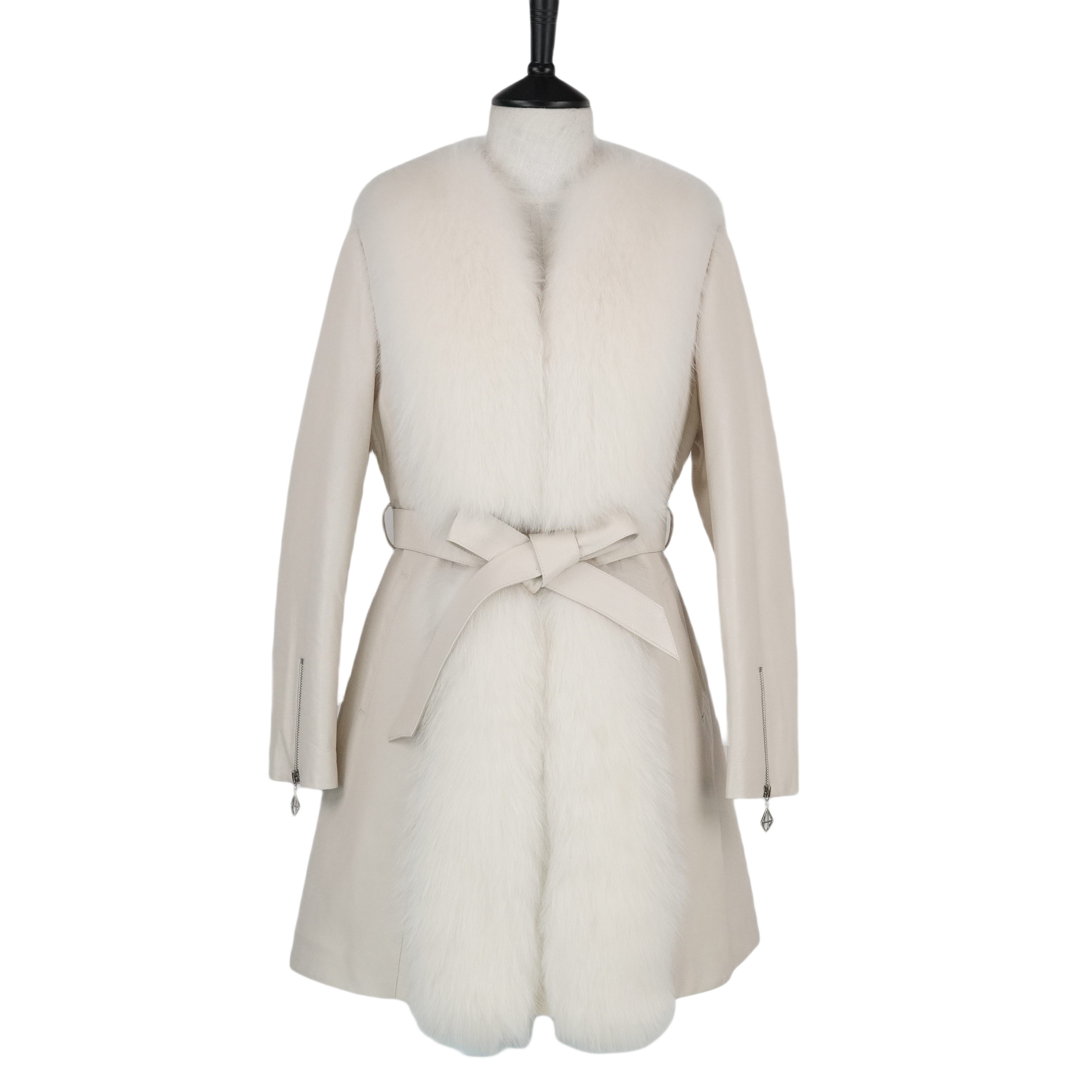 Mid-length fashionable and elegant fox fur coat (2362)