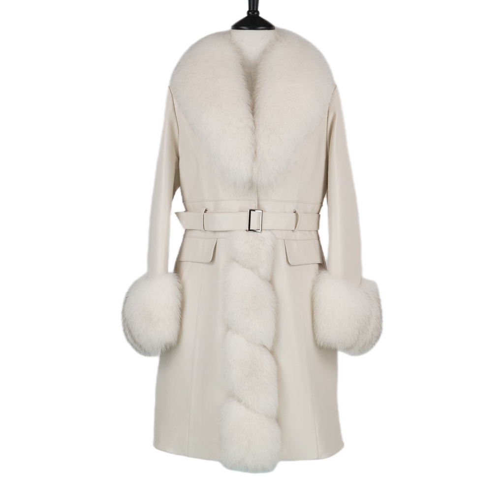 Long Design Fox Fur Coat (9928)