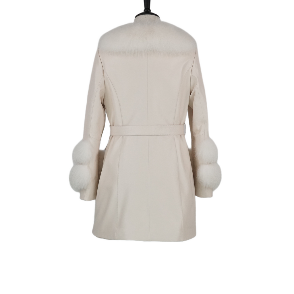 Mid-length fashionable noble fox fur coat (8826)