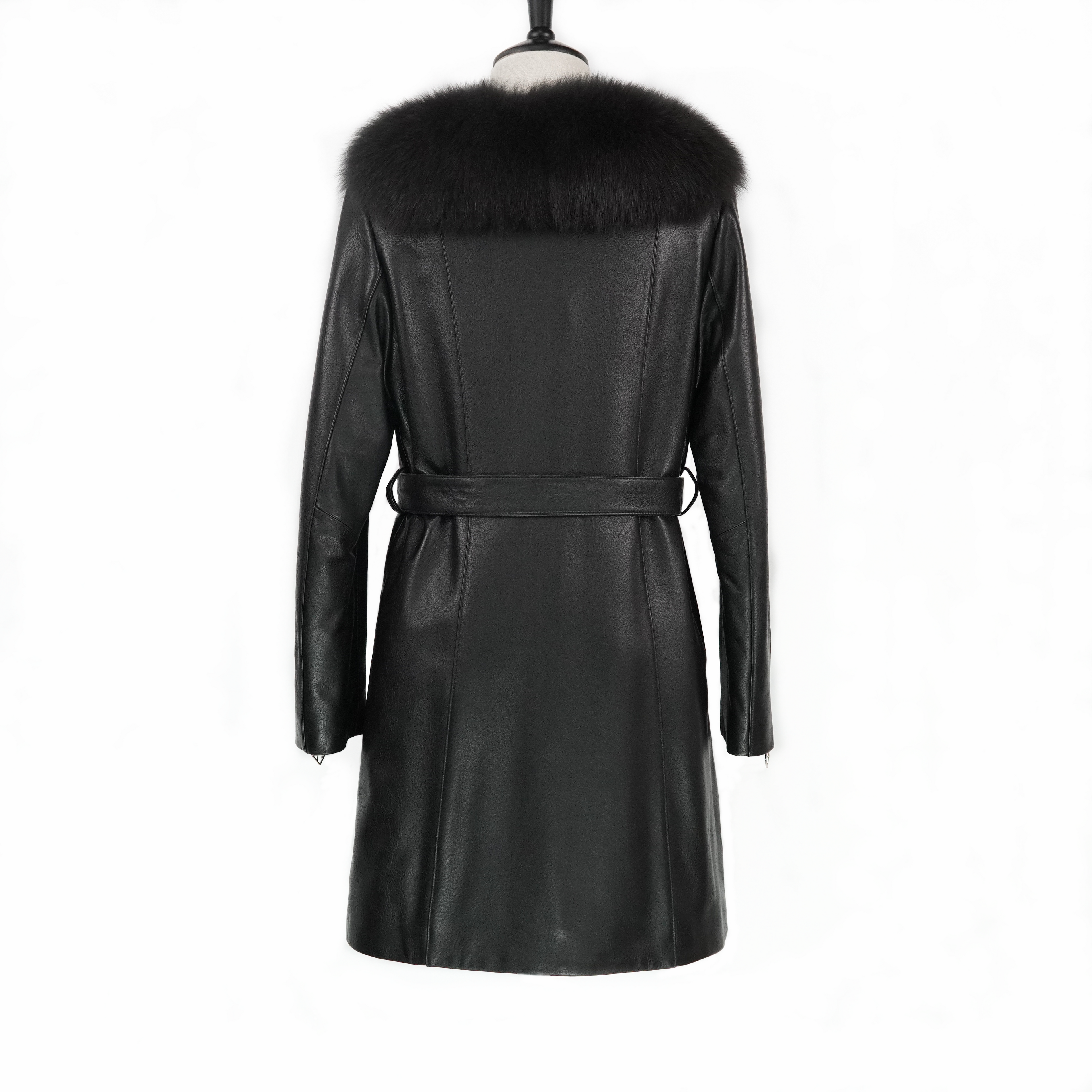 Mid-length fashionable and elegant fox fur coat (2362)