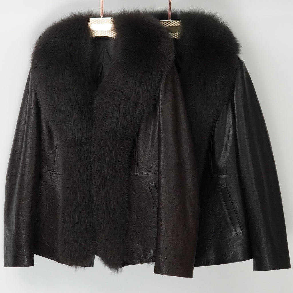 Short Slim Fox Fur Coat (9922)