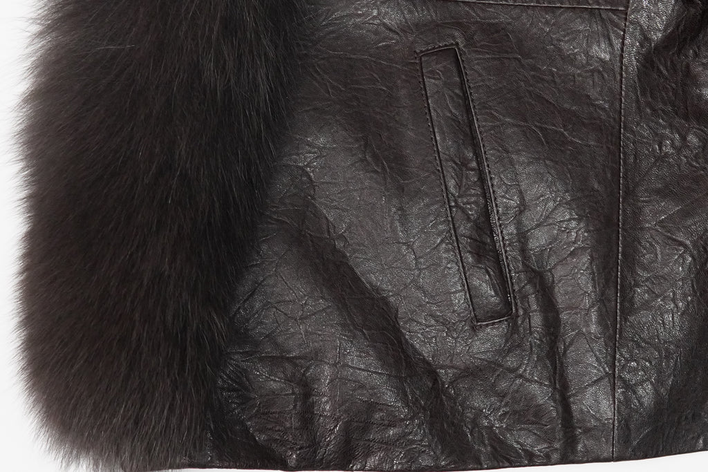 Short Slim Fox Fur Coat (9922)