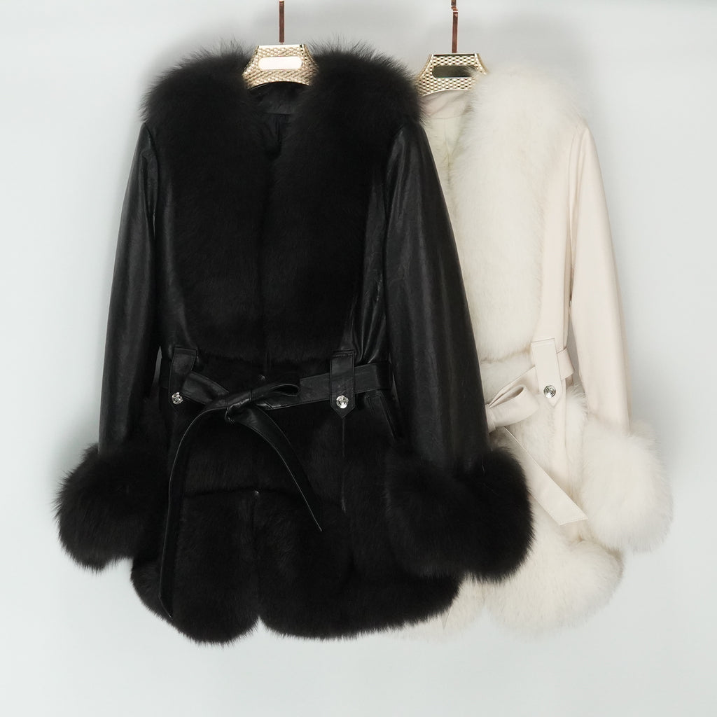 Mid-length young luxury fox fur coat（8856）