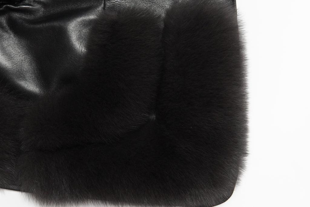 Mid-length young fashionable fox fur coat (9915)