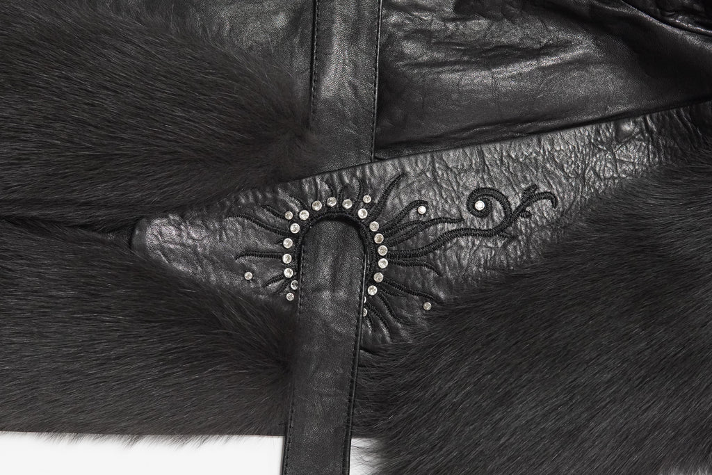 Mid-length embroidered fashionable fox fur coat（2379）